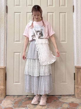 「ティアードスカート」｜「アイテム（その他シューズ）」を使った、yunaさん（レディース・169cm）の夏コーディネート
