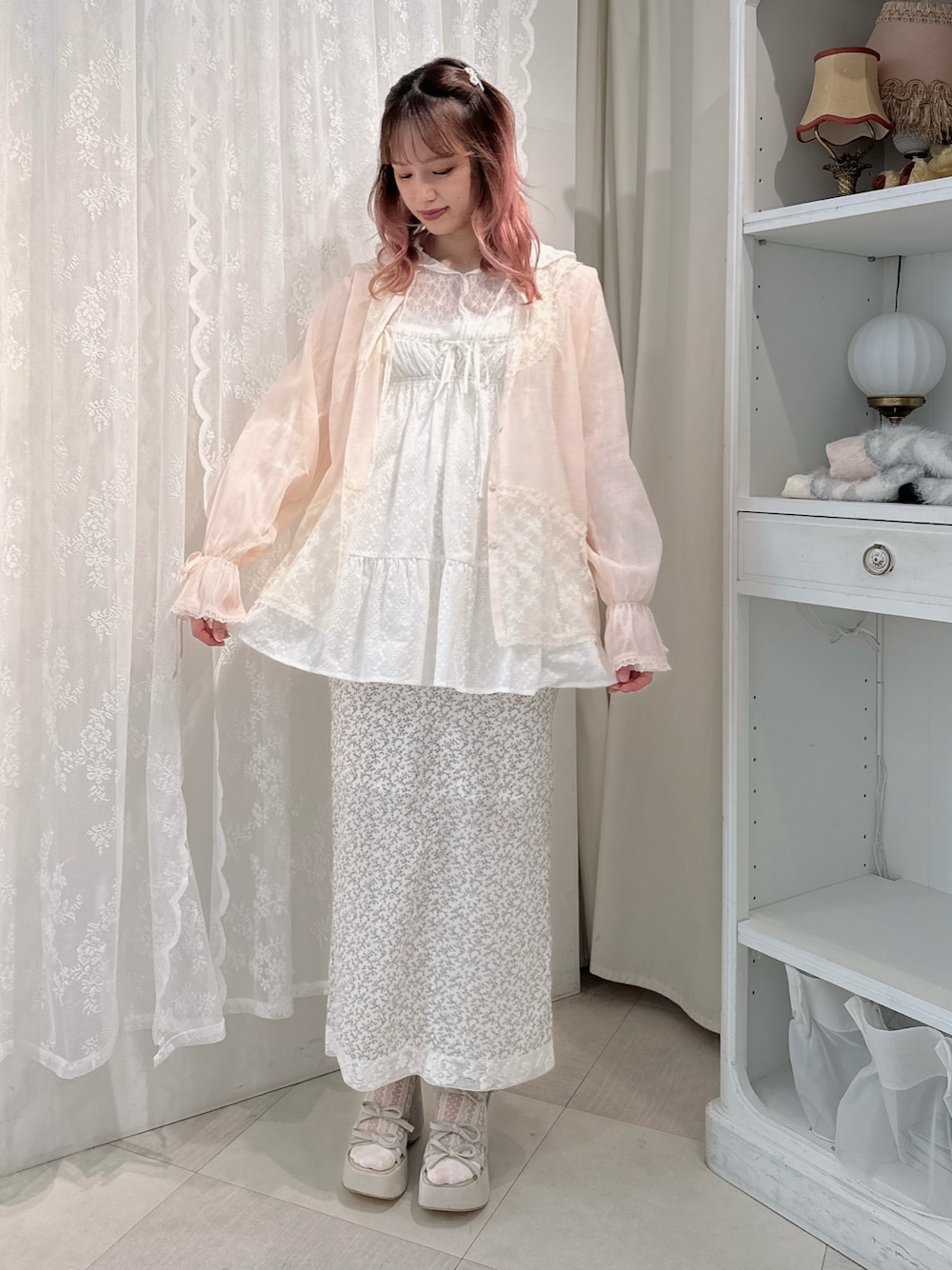 merry jenny シアーコットンレースキャミチュニック merry jenny（メリージェニー）の「シアーコットンレースキャミ