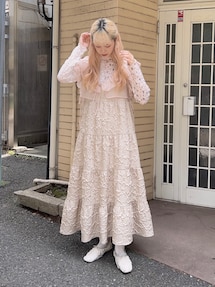 merruny メルニー　frill tiered cami ワンピース 肩開き総レースワンピース – BUNNY APARTMENT