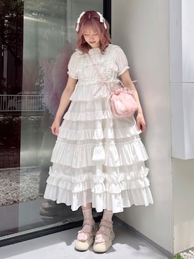 「アイテム（サンダル、ピンク系）」を使った、yunaさん（レディース・169cm）の夏コーディネート