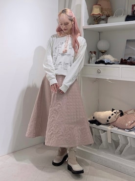 「merry jenny（メリージェニー）のアイテム（ニットキャップ/ビーニー）」を使った、yunaさん（レディース・169cm）の秋コーディネート