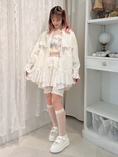 新品未使用✨メリージェニー　フリルフリルレースジャケット　白 merry jenny ジャケット テーラードジャケット フリルフリル