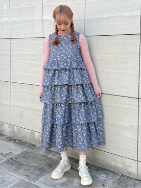 merry jenny（メリージェニー）の「floral dotティアードジャンスカ 