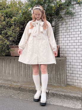 「merry jenny（メリージェニー）のアイテム（トレンチコート）」を使った、yunaさん（レディース・169cm）の春コーディネート