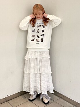 「merry jenny（メリージェニー）のアイテム（モカシン/デッキシューズ）」を使った、yunaさん（レディース・169cm）の秋コーディネート