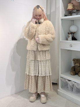 「merry jenny（メリージェニー）のアイテム（ダウンジャケット/コート）」を使った、yunaさん（レディース・169cm）の冬コーディネート