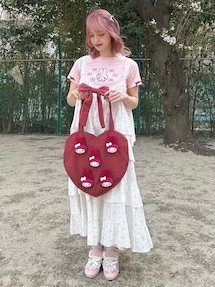バッグ merry jenny My Melody heart tote bag RED メロクロコラボ】My Melody heart tote bag(RED)（トートバッグ