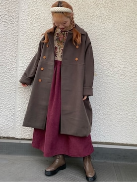 「アイテム（その他アウター）」を使った、yunaさん（レディース・169cm）の秋コーディネート