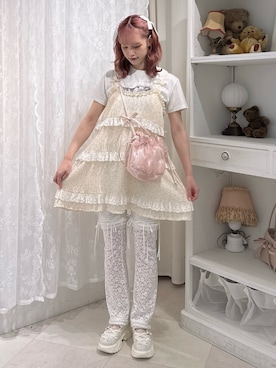 「アイテム（チュニック、ホワイト系）」を使った、yunaさん（レディース・169cm）の夏コーディネート