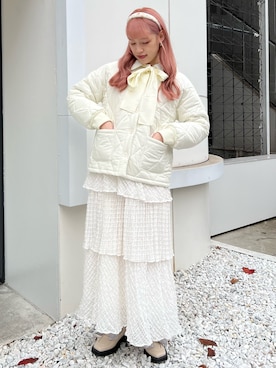 「merry jenny（メリージェニー）のアイテム（モカシン/デッキシューズ）」を使った、yunaさん（レディース・169cm）の冬コーディネート