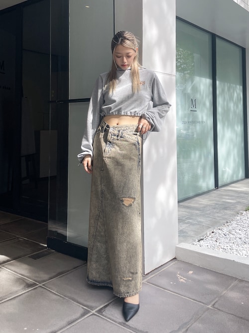 MCP SIDERIPPED OVERLAPケミカルデニムロングスカート（デニムスカート