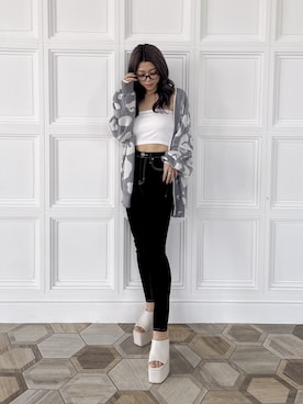 「GYDA（ジェイダ）のアイテム（チューブトップ）」を使った、miyuさん（レディース・160cm）の夏コーディネート