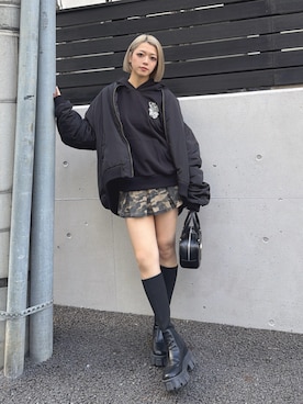 「GYDA（ジェイダ）のアイテム」を使った、miyuさん（レディース・160cm）の冬コーディネート