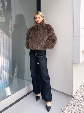 GYDA（ジェイダ）の「フェイクファーW ZIPショートコート