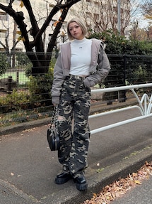 ハイウエストGG Stitch Barrel Leg ダメージデニムパンツ｜ジェイダ