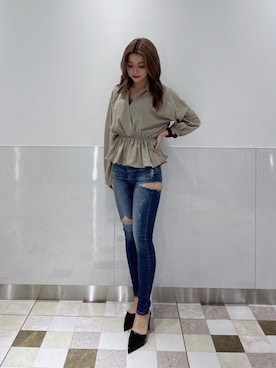 「GYDA（ジェイダ）のアイテム（その他シューズ）」を使った、miyuさん（レディース・160cm）の冬コーディネート