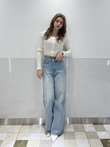 ハイウエスト OVER LAP ワイドレッグデニムパンツ｜ジェイダ