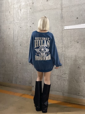 「アイテム（スウェット）」を使った、miyuさん（レディース・160cm）の夏コーディネート