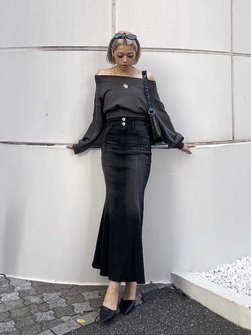 取ったもん勝ち！！GYDA スカート ジェイダ GYDA フロントスリットタイトデニムスカート （アイス） -靴