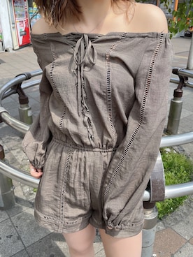 「アイテム（つなぎ/オールインワン）」を使った、miyuさん（レディース・160cm）の春コーディネート