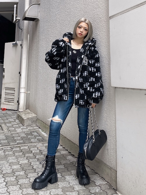 GGラメボアBIGブルゾン（ブルゾン）｜GYDA（ジェイダ）のファッション