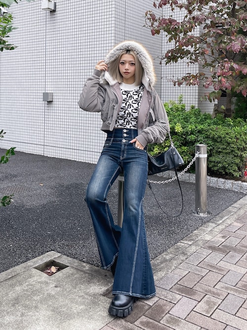 GYDA（ジェイダ） ジーンズ デニム デニムパンツ ハイウエストボタン