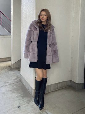 「GYDA（ジェイダ）のアイテム（その他アウター）」を使った、miyuさん（レディース・160cm）の冬コーディネート