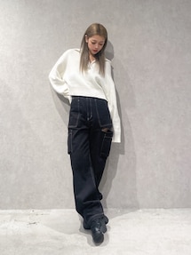 ハイウエストSIDE RIPPEDカーゴワイドパンツ｜ジェイダ（GYDA