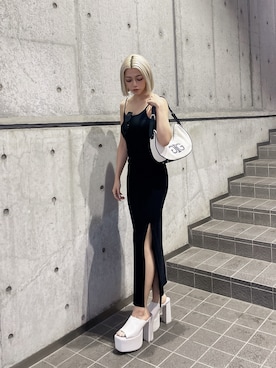 「アイテム（ワンピース/ドレス）」を使った、miyuさん（レディース・160cm）の夏コーディネート