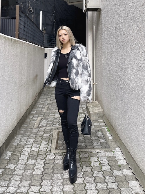 厚底 太ヒール バルキーショートブーツ（ブーツ）｜GYDA（ジェイダ）の