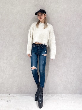 「GYDA（ジェイダ）のアイテム」を使った、miyuさん（レディース・160cm）の冬コーディネート