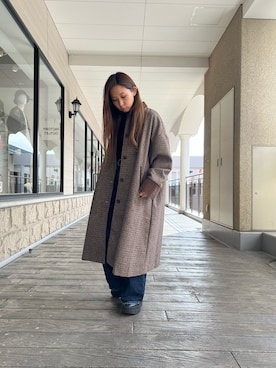 「CPCM（シーピーシーエム）のアイテム（ステンカラーコート）」を使った、kody0319さん（レディース・152cm）の秋コーディネート