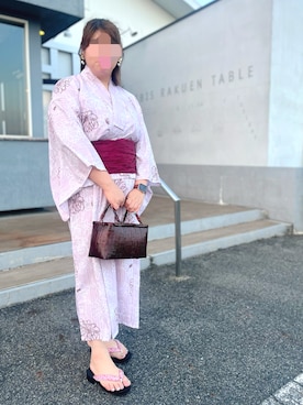 「しまむら（シマムラ）のアイテム（浴衣）」を使った、chiroru0827さん（レディース・160cm・30代）の夏コーディネート