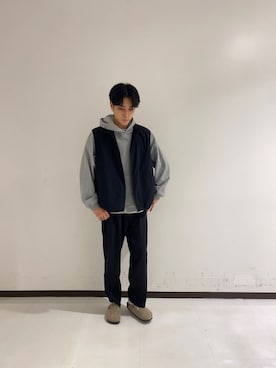 「アイテム（ダウンベスト）」を使った、shunnosuさん（メンズ・177cm）の秋コーディネート