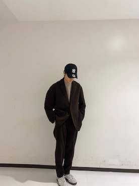 「カシミヤ」｜「アイテム（セットアップ）」を使った、shunnosuさん（メンズ・177cm）の秋コーディネート