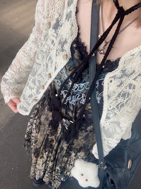 「Vivienne Westwood（ヴィヴィアンウエストウッド）のTINY ORB PENDANT (new)（ネックレス、ブラック系）」を使った、さんななさん（レディース・153cm）の夏コーディネート