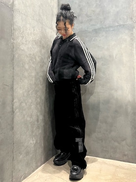 「adidas（アディダス）のプレミアム ニット ジャージー / アディダスオリジナルス adidas Originals（ニット/セーター）」を使った、YSさん（レディース・157cm）の秋コーディネート