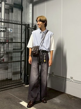 「アイテム（ベスト）」を使った、たつきさん（メンズ・175cm・20代）の夏コーディネート