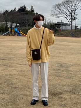 「UNIQLO（ユニクロ）のタートルネックT（長袖）（Tシャツ/カットソー）」を使った、たつきさん（メンズ・175cm）の春コーディネート