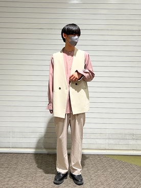 「LAKOLE（ラコレ）のアイテム（ローファー）」を使った、たつきさん（メンズ・175cm）の春コーディネート