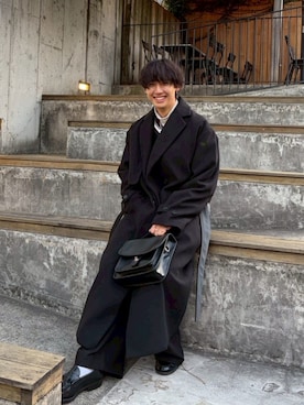 「アイテム（チェスターコート）」を使った、たつきさん（メンズ・175cm・20代）の冬コーディネート