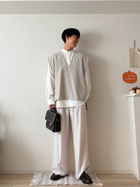 「アイテム（ベスト）」を使った、たつきさん（メンズ・175cm）の秋コーディネート