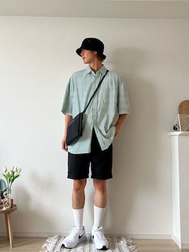 「アイテム（バッグ）」を使った、たつきさん（メンズ・175cm）の夏コーディネート