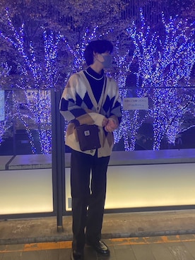 「UNIQLO（ユニクロ）のタートルネックT（長袖）（Tシャツ/カットソー）」を使った、たつきさん（メンズ・175cm）の冬コーディネート