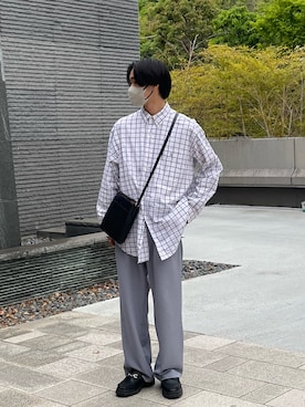 「LAKOLE（ラコレ）のアイテム（ローファー）」を使った、たつきさん（メンズ・175cm）の春コーディネート
