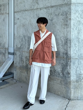 「アイテム（ベスト）」を使った、たつきさん（メンズ・175cm）の秋コーディネート