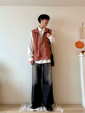 「アイテム（ベスト）」を使った、たつきさん（メンズ・175cm・20代）の秋コーディネート