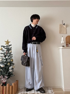 「アイテム（カーゴパンツ）」を使った、たつきさん（メンズ・175cm・20代）の冬コーディネート