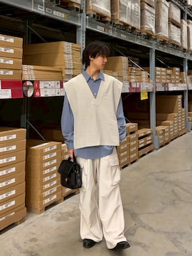 「RAGEBLUE（レイジブルー）のアイテム（トップス）」を使った、たつきさん（メンズ・175cm）の春コーディネート