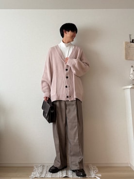 「アイテム（カーディガン/ボレロ）」を使った、たつきさん（メンズ・175cm）の秋コーディネート